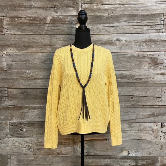 ✨🌼Brooks Brother Yellow Cable Knit Sweater ✨ - Picture 4 of 7
